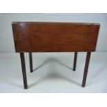 Antique mahogany drop leaf side table with single drawer