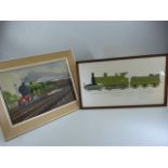 Transport interest - Oil of a GNR train and another of an Engine