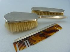 Hallmarked silver brush set to include comb, brush etc