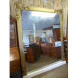 Rococo gilded mantle mirror - 5.8ft x 6.8ft