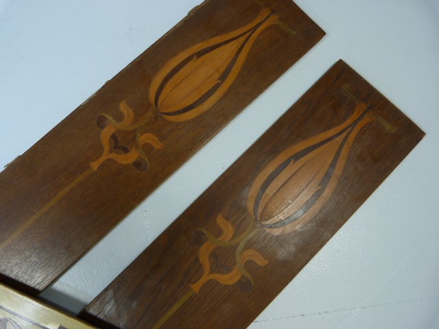 Three Art Nouveau inlaid wooden panels - Image 2 of 6