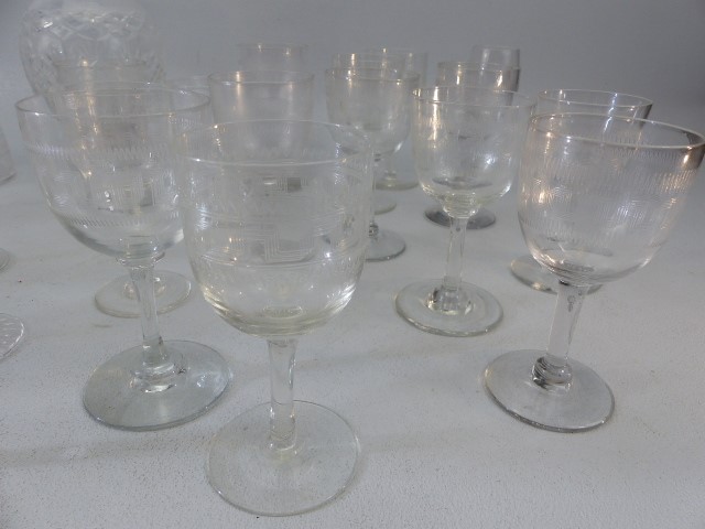 Selection of Antique glassware to include miniature decanters and oil pourers - Image 2 of 4