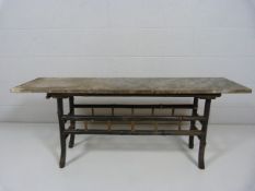 Bamboo possible oriental table with marble top