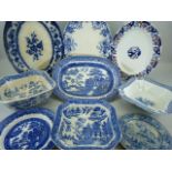 Blue and White to include a pearlware footed tureen and a Wedgwood example