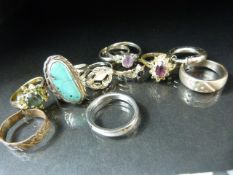 Selection of some silver and other rings