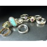 Selection of some silver and other rings