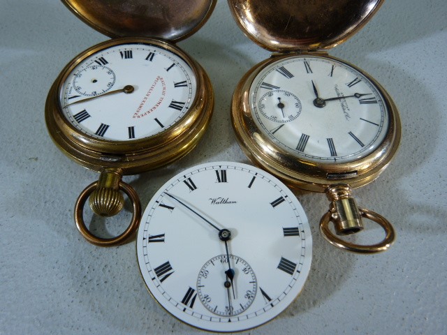 Three Pocket watches (all A/F): Full Hunter Railway Timekeeper "Specially Examined"; Full Hunter - Image 2 of 5