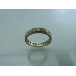 Vintage Diamond Full Eternity Ring, unmarked but possibly Platinum and approx: 3.45mm wide. Set with