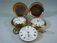 Three Pocket watches (all A/F): Full Hunter Railway Timekeeper "Specially Examined"; Full Hunter