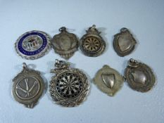 Hallmarked silver Medallions - mostly local interest 'Ottery Darts'