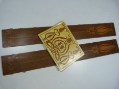 Three Art Nouveau inlaid wooden panels