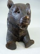 Novelty Black Forest bear in the form of an Inkwell - Hinged Cover and glass eyes