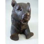 Novelty Black Forest bear in the form of an Inkwell - Hinged Cover and glass eyes
