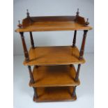 Antique mahogany four tier whatnot