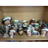 Royal Doulton Toby jugs - a large collection along with various other styles