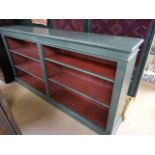 Painted wooden shelving unit / bookcase- approx 7ft long