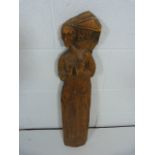 Wooden figure of a lady - possibly religious