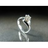 18ct White gold twisted ring set with a single Diamond of approx 0.5ct