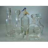Selection of Decanters and a vintage Soda dispenser