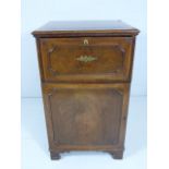 Mid 19th Century Secretaire Abbatant of small form on bracket feet. Inlaid top and front. Single