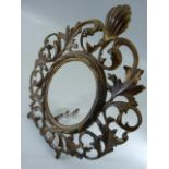 Antique metal scrolled picture frame with cartouche finial
