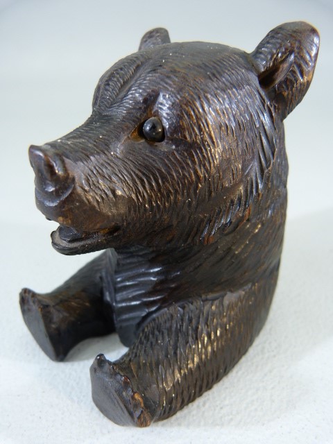 Novelty Black Forest bear in the form of an Inkwell - Hinged Cover and glass eyes - Image 3 of 15