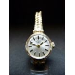ROTARY watch: Ladies 9ct cased Swiss Made Rotary watch with rolled gold expanding bracelet