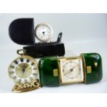 Art Deco Sondina travel clock along with two others