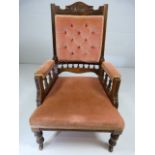 Pink upholstered bedroom chair