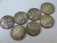 Seven Victoria Crowns all Pre-1900. 2 x 1892, 1 x 1891, 2 x 1890 and 2 x 1889