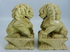 Soapstone pair of Foo Dogs