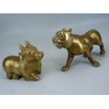 Patole - Two 19th century figures of a Lion and a Cow.