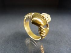Military sweetheart ring made from brass - Approx size R 1/2