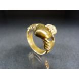 Military sweetheart ring made from brass - Approx size R 1/2