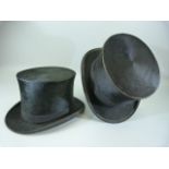 Top Hats - Christys' London Top hat and one other by Isaacs and Sons
