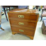 Campaign Chest of drawers with brass handles