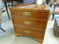 Campaign Chest of drawers with brass handles