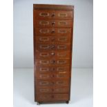 Mid 20th Century set of oak filing drawers (12)