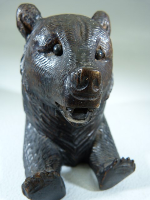 Novelty Black Forest bear in the form of an Inkwell - Hinged Cover and glass eyes - Image 14 of 15