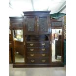 Victorian Triple wardrobe with glass doors