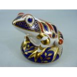 Royal Crown Derby Imari Frog with Gold Seal to base