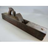 Large oak antique carpenter block plane marked F.Roper