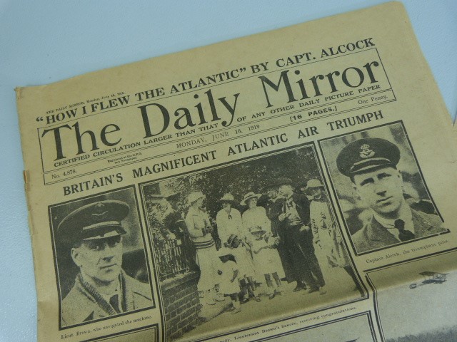 NEWSPAPERS - Newspaper from the Daily Mirror relating to date Monday June 16th 1919. 'How i Flew the - Image 4 of 5