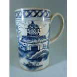 Liverpool? c1790 cider mug decorated with Pagodas and Flying Geese