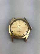 OMEGA Constellation: Gents gold capped 1953 Omega Constellation with rare gold hour markers dial.