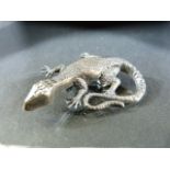 Unusual brooch (Pewter) in the form of a lizard.