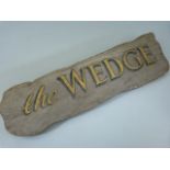 Wooden Sign - The Wedge