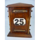 Edwardian Wooden cased antique Perpetual Desk Calender