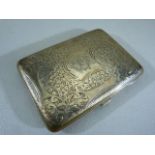 Hallmarked Silver Cigarette case Birmingham J. G Approx weight - 69.9g