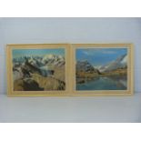H Bennett - two oils depicting mountainous scenes